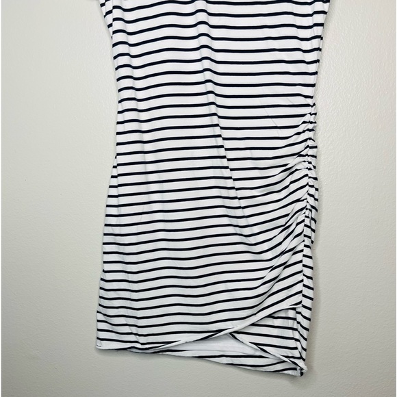 BTFBM Black White Striped Fitted Dress Size Medium - Picture 3 of 7